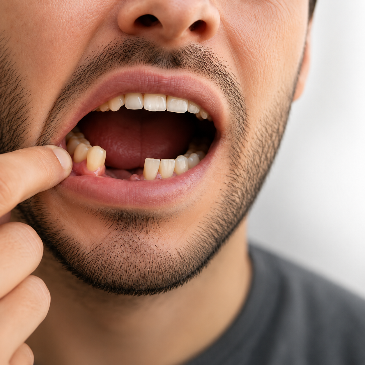 Patient with missing teeth